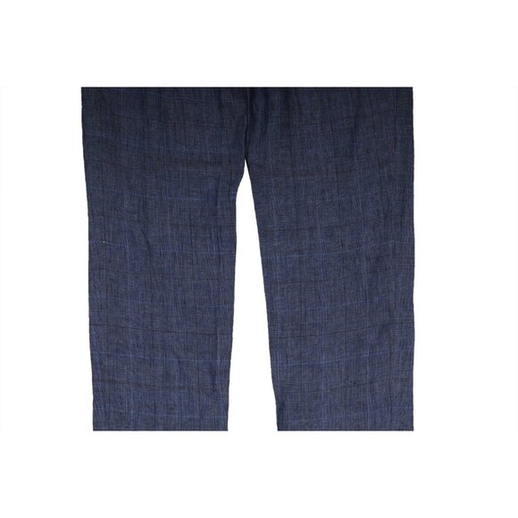 Fabiana Filippi Womens Plaid Pants Small IT 42 Blue Linen Drawstring Trousers - Picture 7 of 12
